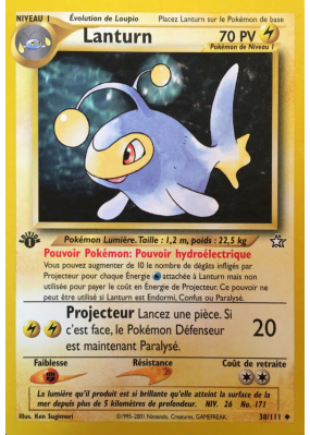 Carte Pokémon Lanturn 38/111 Peu commune Neo Genesis