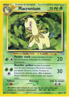 Carte Pokémon Macronium 28/111 Peu commune Neo Genesis