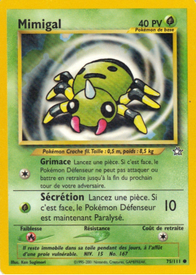 Carte Pokémon Mimigal 75/111 Commune Neo Genesis