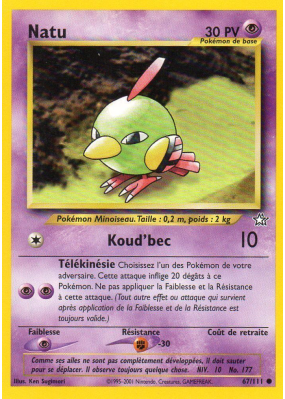 Carte Pokémon Natu 67/111 Commune Neo Genesis