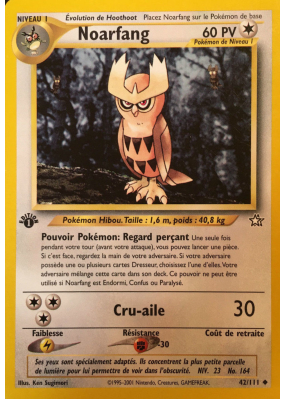 Carte Pokémon Noarfang 42/111 Peu commune Neo Genesis