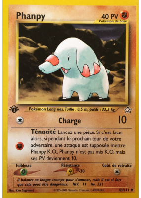 Carte Pokémon Phanpy 43/111 Peu commune Neo Genesis