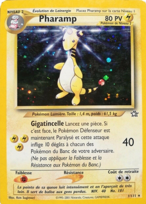 Carte Pokémon Pharamp 1/111 Holographique Neo Genesis