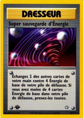 Carte Pokémon Super sauvegarde d'Énergie 89/111 Rare Neo Genesis