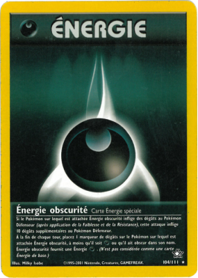 Carte Pokémon Énergie obscurité 104/111 Rare Neo Genesis