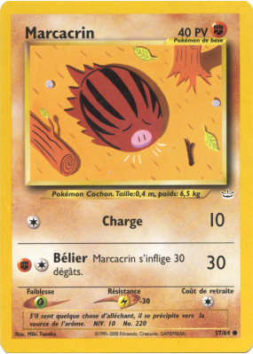 Carte Pokémon Marcacrin 57/64 Commune Neo Revelation