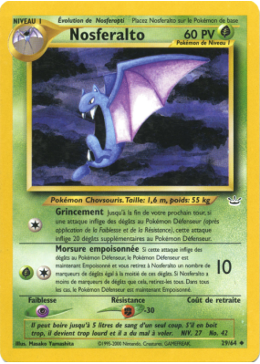 Carte Pokémon Nosferalto 29/64 Peu commune Neo Revelation