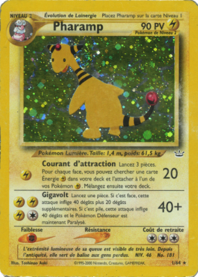 Carte Pokémon Pharamp 1/64 Holographique Neo Revelation
