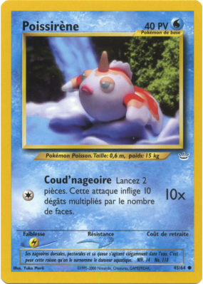 Carte Pokémon Poissirène 45/64 Commune Neo Revelation