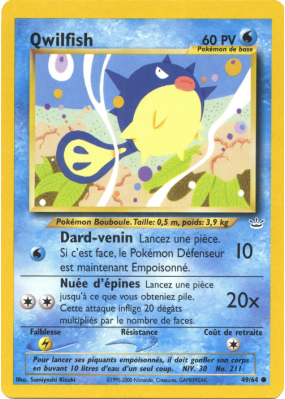 Carte Pokémon Qwilfish 49/64 Commune Neo Revelation