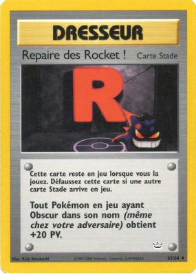 Carte Pokémon Repaire des Rocket ! 63/64 Peu commune Neo Revelation