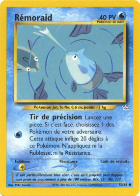 Carte Pokémon Rémoraid 50/64 Commune Neo Revelation