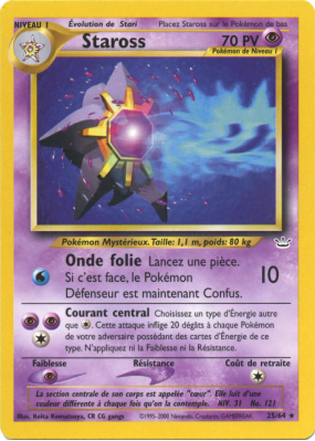 Carte Pokémon Staross 25/64 Rare Neo Revelation