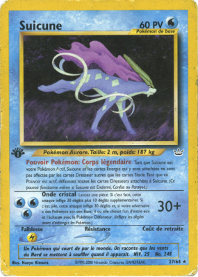 Carte Pokémon Suicune 27/64 Rare Neo Revelation