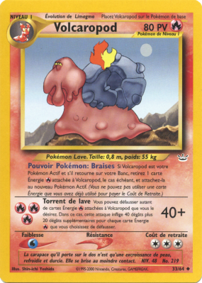 Carte Pokémon Volcaropod 33/64 Peu commune Neo Revelation