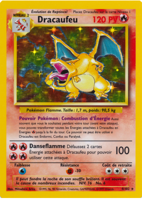 Carte Pokémon Dracaufeu 4/102 Holographique Set de Base