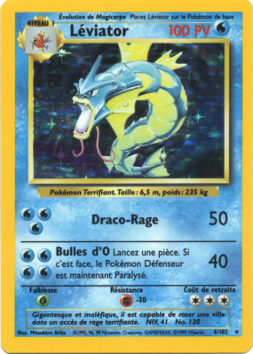 Carte Pokémon Léviator 6/102 Holographique Set de Base