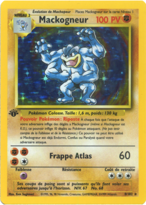 Carte Pokémon Mackogneur 8/102 Holographique Set de Base