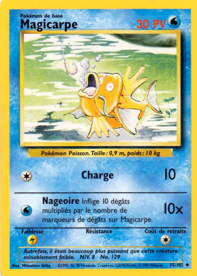 Carte Pokémon Magicarpe 35/102 Peu commune Set de Base