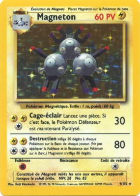 Carte Pokémon Magneton 9/102 Holographique Set de Base