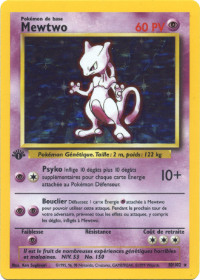Carte Pokémon Mewtwo 10/102 Holographique Set de Base