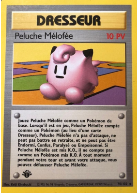 Carte Pokémon Peluche Mélofée 70/102 Rare Set de Base