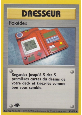Carte Pokémon Pokédex 87/102 Peu commune Set de Base
