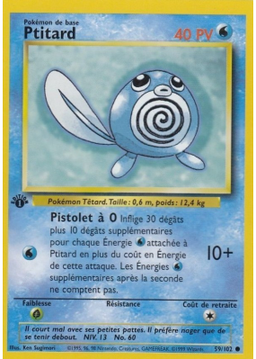 Carte Pokémon Ptitard 59/102 Commune Set de Base