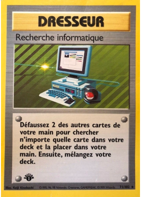 Carte Pokémon Recherche informatique 71/102 Rare Set de Base