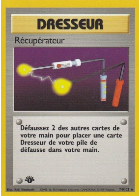 Carte Pokémon Récupérateur 74/102 Rare Set de Base