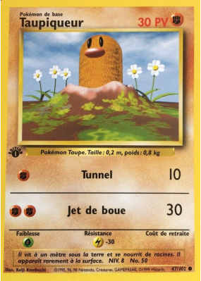 Carte Pokémon Taupiqueur 47/102 Commune Set de Base