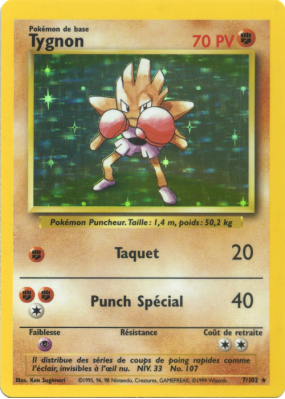 Carte Pokémon Tygnon 7/102 Holographique Set de Base