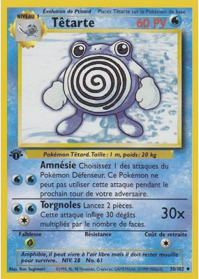 Carte Pokémon Têtarte 38/102 Peu commune Set de Base