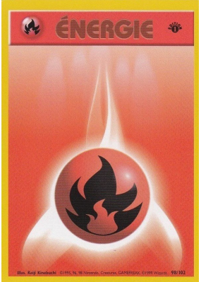 Carte Pokémon Énergie Feu 98/102 Aucune Set de Base