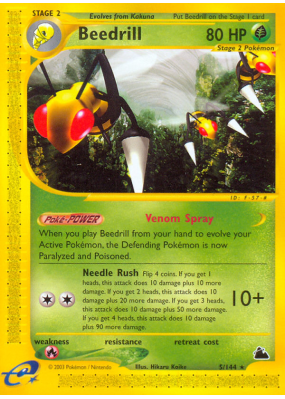 Carte Pokémon Beedrill 5/144 Rare Skyridge