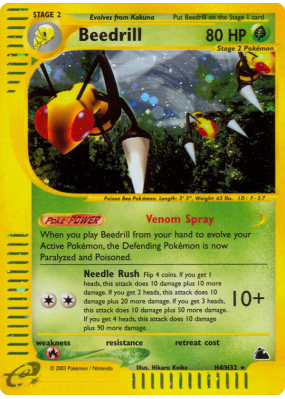Carte Pokémon Beedrill H4/H32 Holographique Skyridge