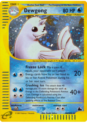 Carte Pokémon Dewgong H6/H32 Holographique Skyridge