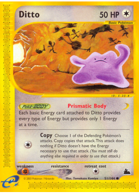 Carte Pokémon Ditto 51/144 Commune Skyridge