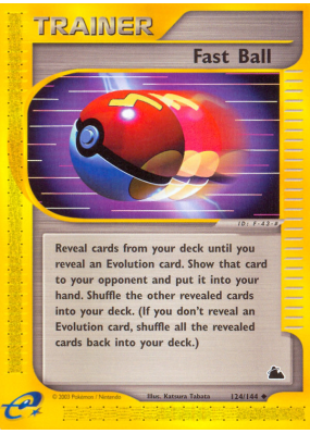 Carte Pokémon Fast Ball 124/144 Peu commune Skyridge