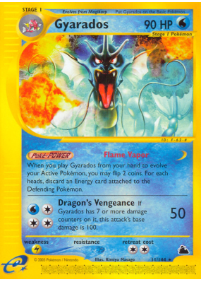 Carte Pokémon Gyarados 11/144 Rare Skyridge