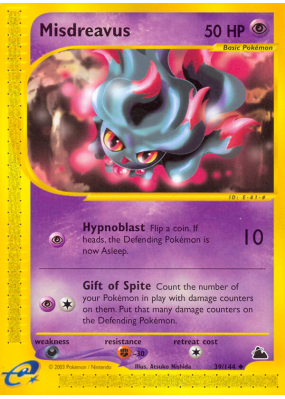 Carte Pokémon Misdreavus 39/144 Peu commune Skyridge