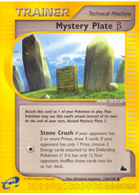 Carte Pokémon Mystery Plate β 134/144 Peu commune Skyridge