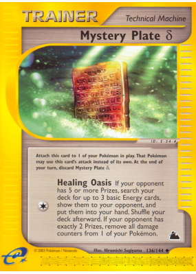 Carte Pokémon Mystery Plate δ 136/144 Peu commune Skyridge