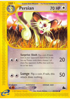 Carte Pokémon Persian 42/144 Peu commune Skyridge
