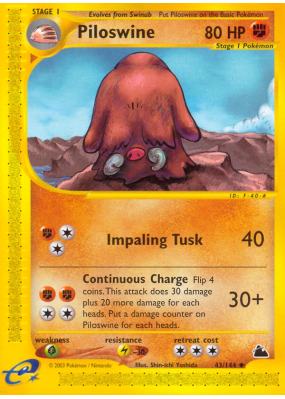 Carte Pokémon Piloswine 43/144 Peu commune Skyridge