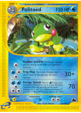 Carte Pokémon Politoed 25/144 Rare Skyridge