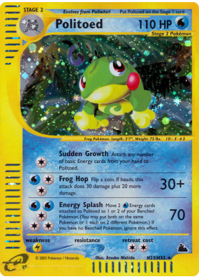 Carte Pokémon Politoed H23/H32 Holographique Skyridge