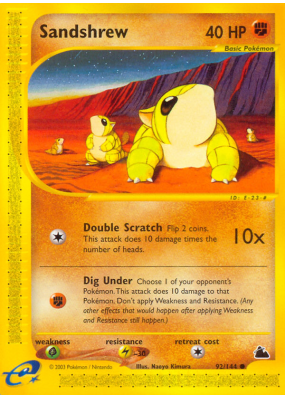 Carte Pokémon Sandshrew 92/144 Commune Skyridge