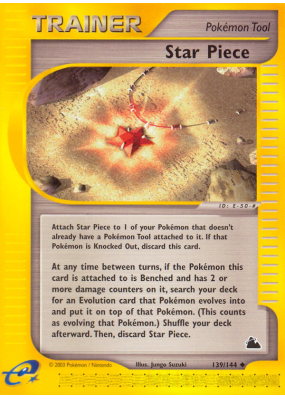 Carte Pokémon Star Piece 139/144 Peu commune Skyridge