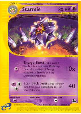 Carte Pokémon Starmie 30/144 Rare Skyridge